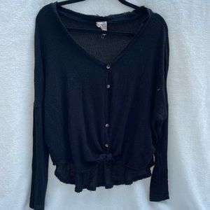 Lightweight black long sleeve dress shirt